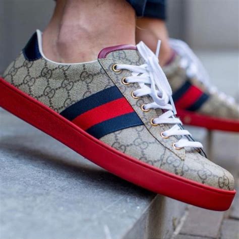 gucci with red bottom|Gucci red bottom sneakers.